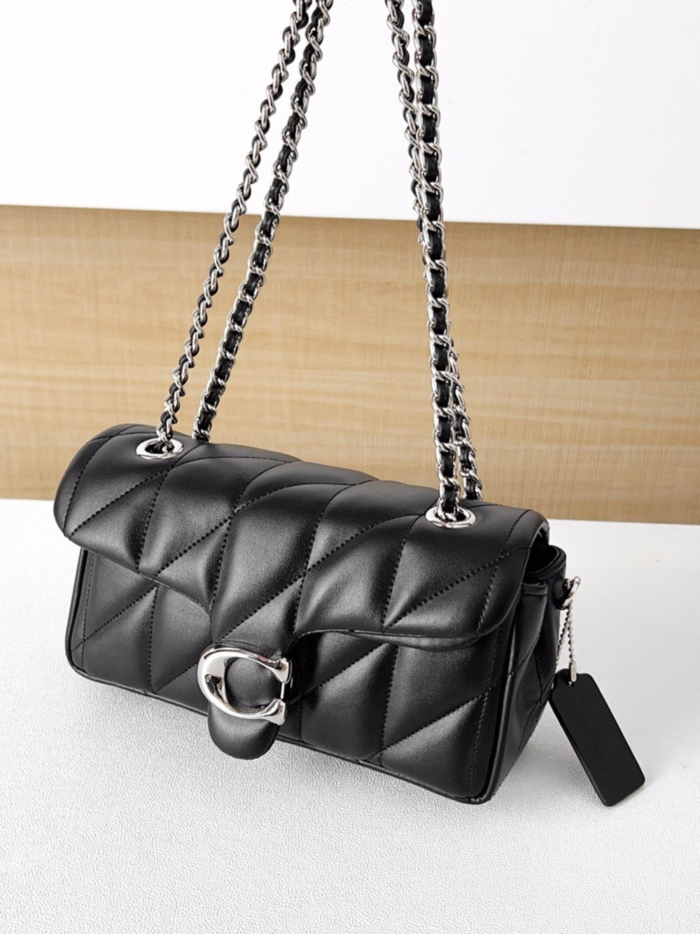 Quilted Black Chain Shoulder Bag